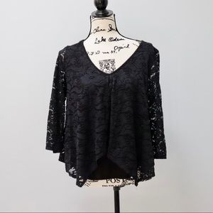 Green Envelope Lace Overlay Shirt